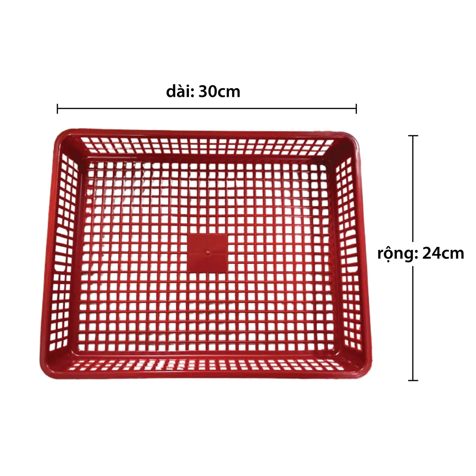 Rổ nhựa chữ nhật 30x24