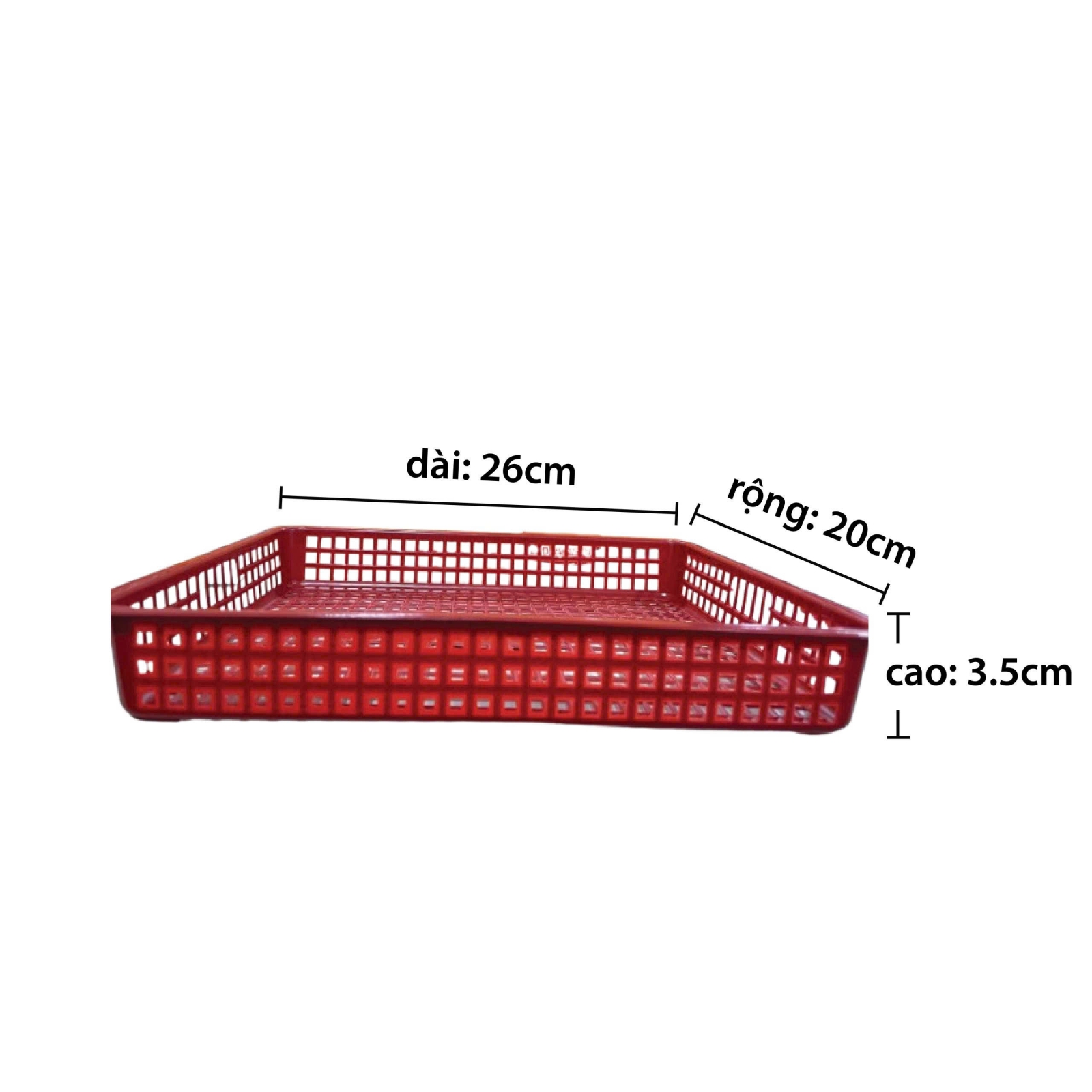 Rổ nhựa chữ nhật 26x20
